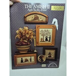 1985 The Amish II Apple Tree Boy & Girl Cross Stitch Pattern Book Leaflet Goose